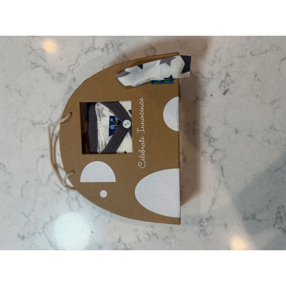 Kickee Pants Kimono Newborn Gift Set Star Print Cream Gray Size 0-3 Months NIB